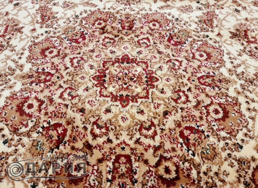 Тъкан персийски килим Blue stones 2538 cream елипса
